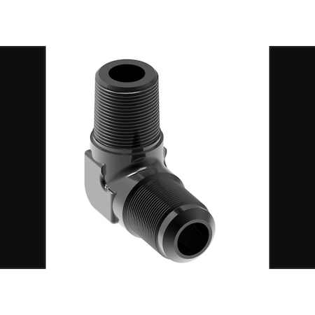 Aeroquip 90 Degree -6 AN Male To 1/4 Inch Pipe Thread, Anodized, Black, Aluminum FCM5034